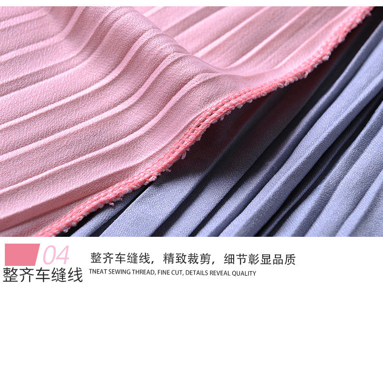 加模特蕾丝百褶阔腿裤_16