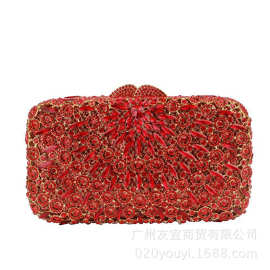厂家直销外贸奢华晚宴包镂空镶钻女女士包包evening clutches bag
