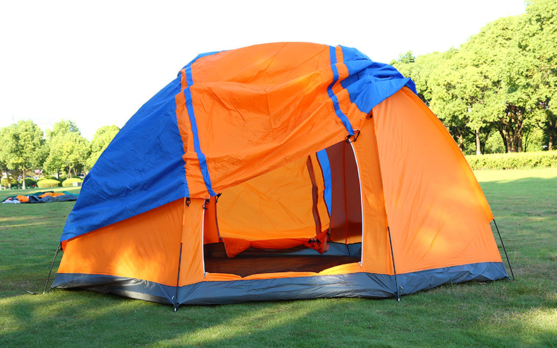 Outdoor 5-8 people multi-person tent park large double-layer double-door mountaineering tourism camping rainproof large tent