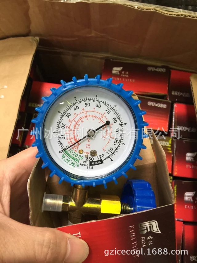 CT-466 低压单表阀黄铜阀体 R22 R12 R502 冷媒表阀 三通阀冷媒表