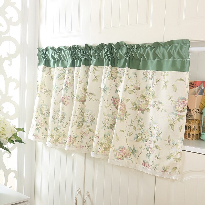 Korean-style finished living room curtain shading balcony short curtain Princess partition curtain American country fabric sunshade hair generation