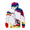 men casual hooded suit Unicorn Unicorn hooded sweater 3D digital printing customized male class service