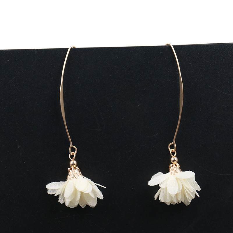 Fashion Temperament Flower Diamond Earrings Long Personalized Fashionable Earrings Versatile Earrings