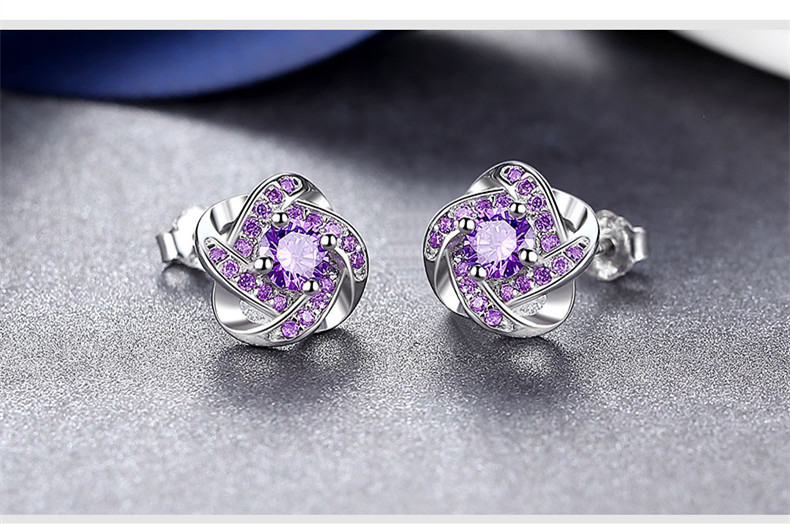 Korean diamond fourleaf clover earrings simple ear jewelry wholesalepicture3
