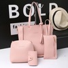 Spring shoulder bag, colored one-shoulder bag with tassels, set, 2020, trend of season, Korean style, 4 piece set