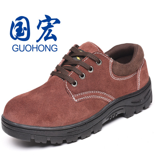 Cross-border wholesale suede cowhide labor protection shoes, anti-smash, anti-puncture, safety protective shoes, low-cut wear-resistant, non-slip work shoes