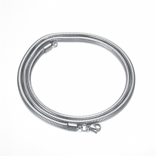 Supplier offers 60cm stainless steel square link chain, snake chain, men's titanium steel silver-plated necklace accessory