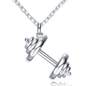 Fashion Barbell Pendant Necklace display picture 8