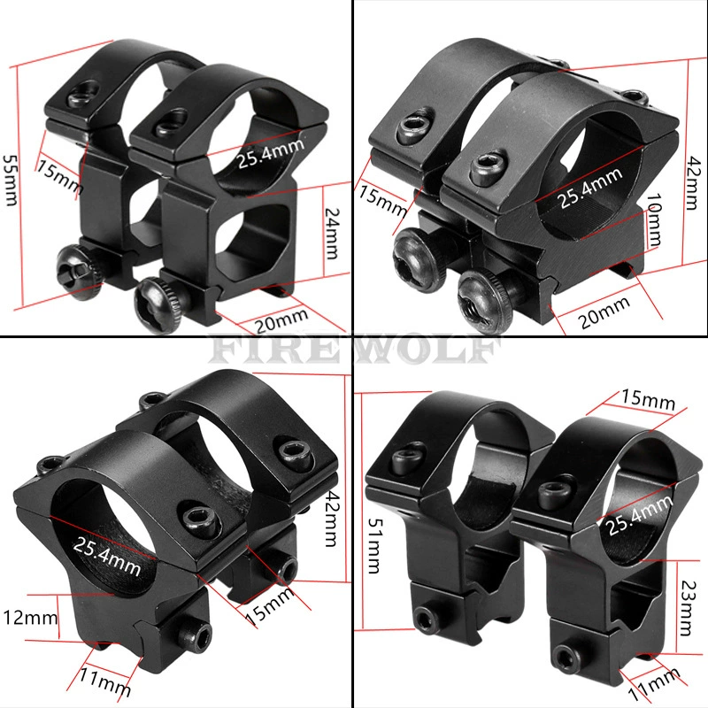 25,4 мм одиночный гвоздь малой ширины ласточкин хвост зеркальный зажим раструбная трубка Прицельный кронштейн для лазерного фонарика