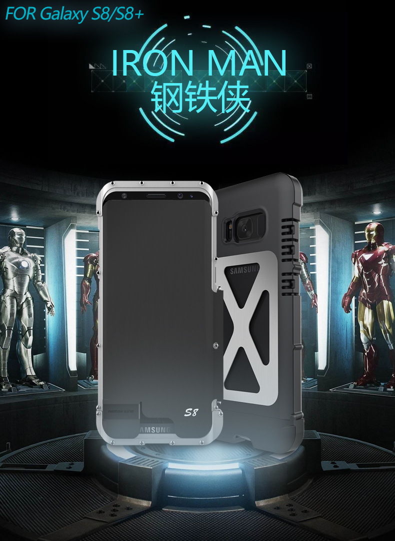 Armor King Iron Man Luxury Shockproof Stainless Steel 360° Rotating Metal Flip Case Cover for Samsung Galaxy S8 Plus & Samsung Galaxy S8