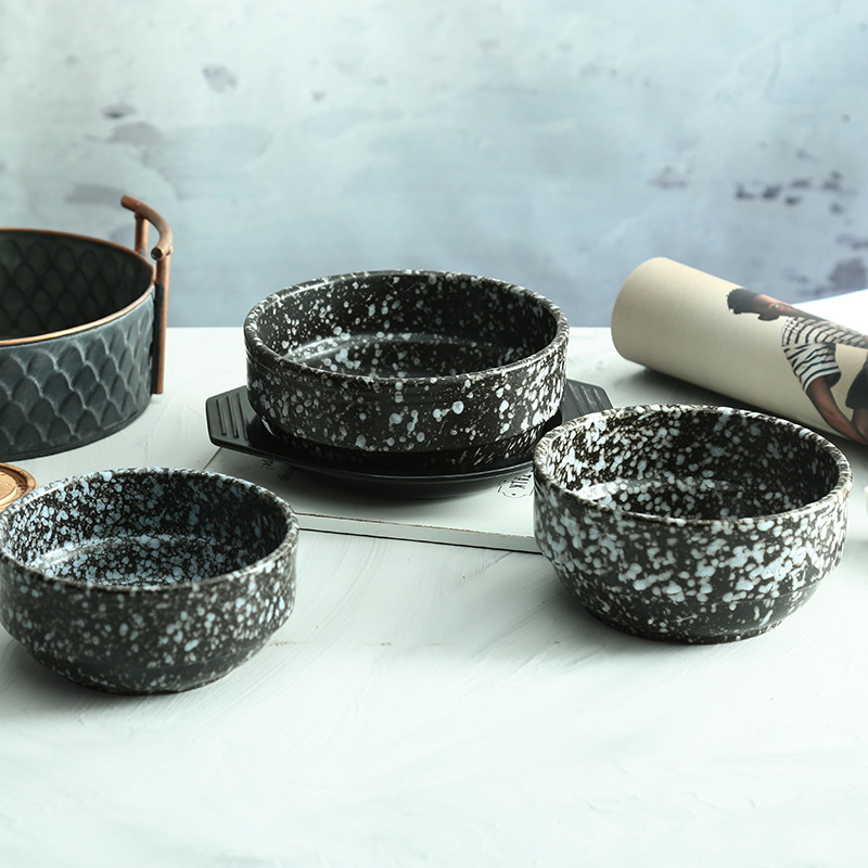 Medical Stone Korean Stone Pot Fish Stone Pot Bibimbap Special Pot Ceramic Casserole With Tray