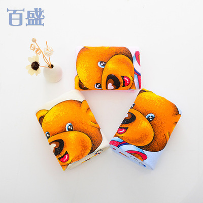 厂家批发可爱动物小熊儿童浴巾 卡通印花柔软吸水儿童纯棉浴巾