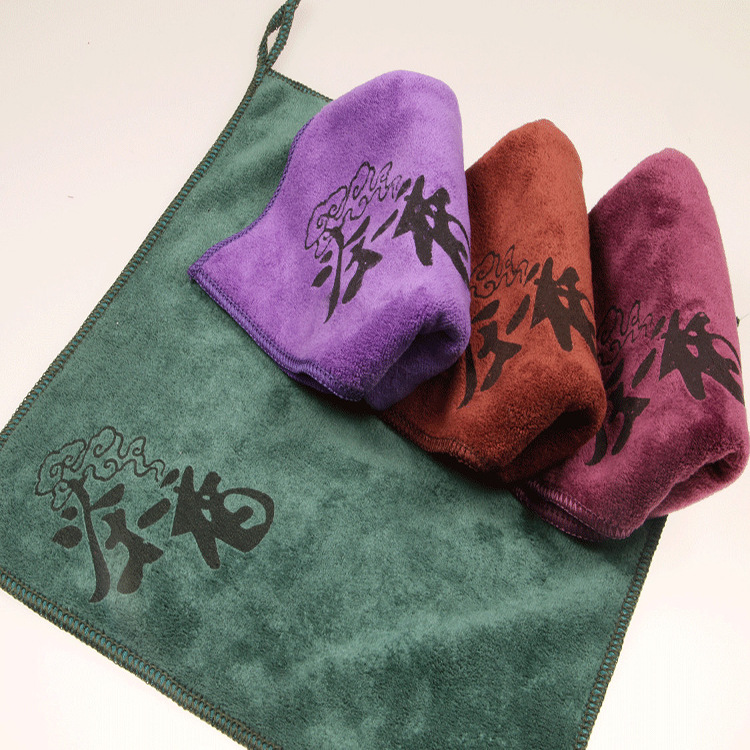 茶巾30*30超细纤维加厚磨毛印花茶巾吸水不掉毛方巾茶道巾5条装|ms