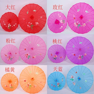 吉祥厂家批发绸布伞摄影道具工艺伞舞蹈遮阳伞竹制遮阳装饰手工伞