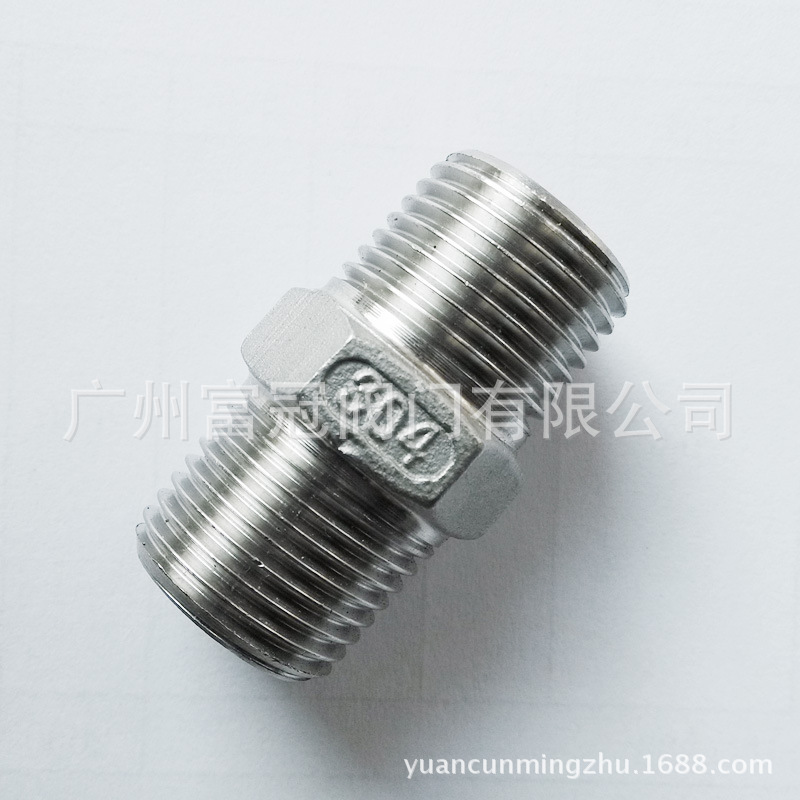 304不锈钢六角外丝 双头直通对丝接头 外螺纹水管直接水暖4分DN15