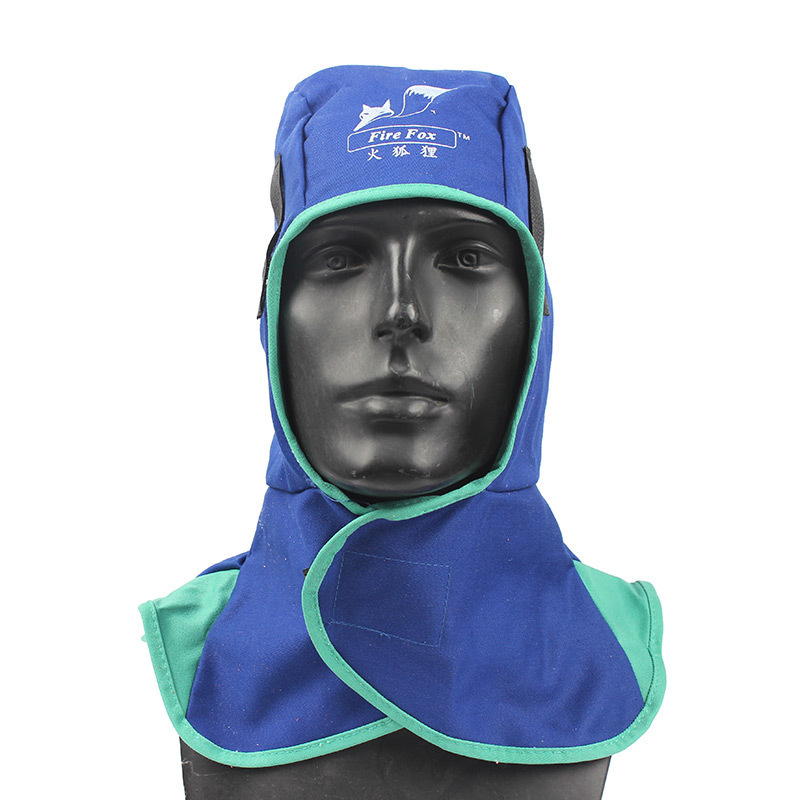 供应威特仕23-6680蓝色全护式防火阻燃焊帽