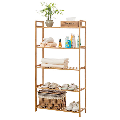Kitchen storage rack multi-layer multi-functional floor-standing storage rack dining room living room home finishing assembly mobile wooden shelf