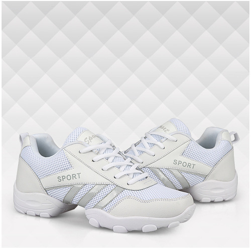 White dance shoes, square dance shoes, men's dance shoes, soft spring, summer and autumn fitness shoes, modern jazz dance shoes