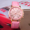 Speed Store Explosion Ladies Watch Geneva Geneva Fake Three Belt Fashion Women's Roman Scale Women