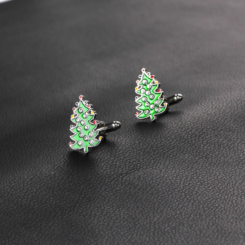 European And American Foreign Ornament Christmas Cufflinks Christmas Tree Cufflinks Snowman Snowflake Series Ornament Free Shipping display picture 9