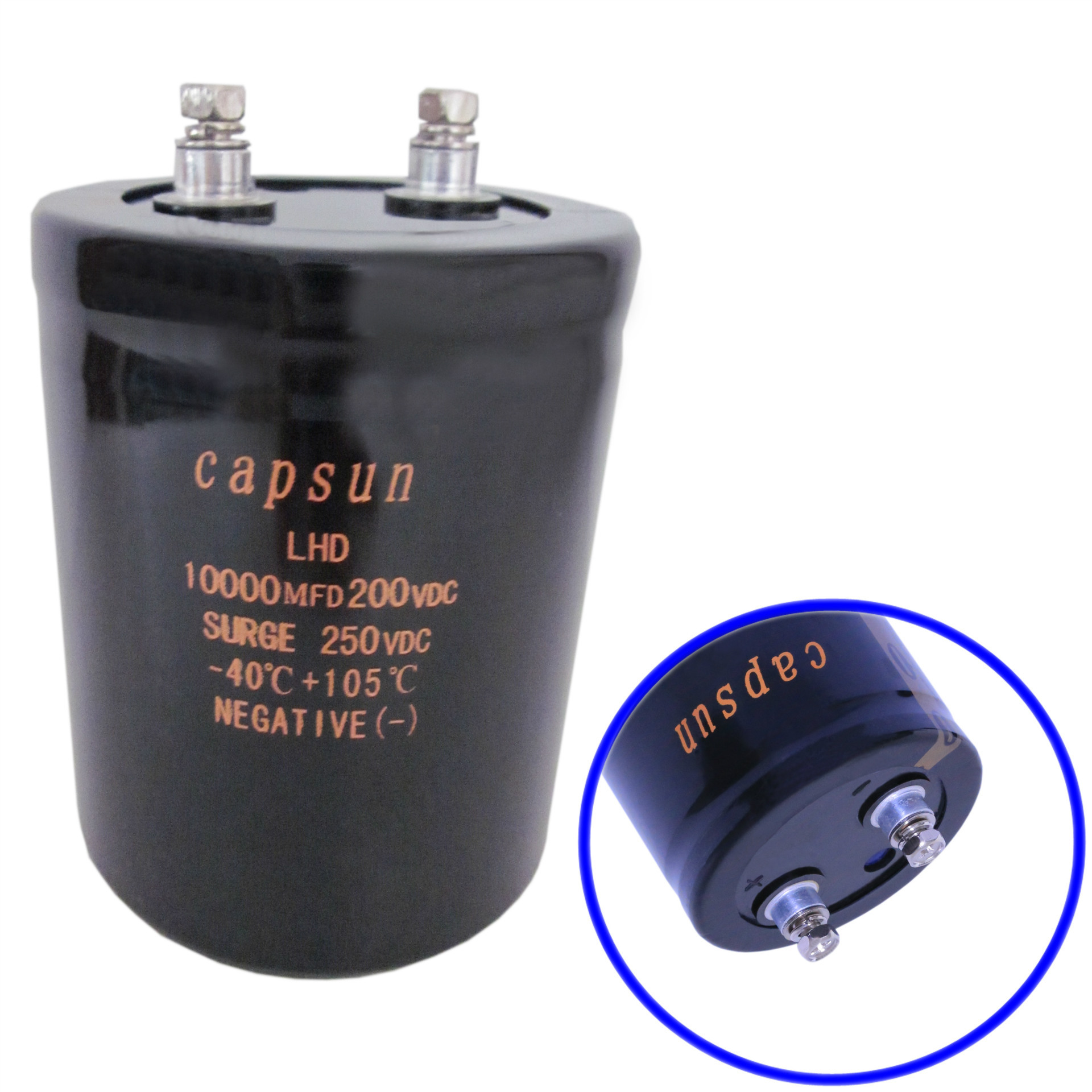 高温电容LHD黑金螺栓系列10000UF 7000UF200V大功率铝电解电容器