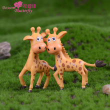 大嘴长颈鹿情侣 微景观摆件 树脂工艺品DIY 多肉盆栽创意摆件