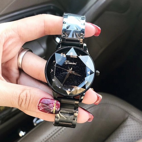 Timminy women's new style women's watch fashionable women's style trendy atmosphere starry sky purple steel belt women's watch
