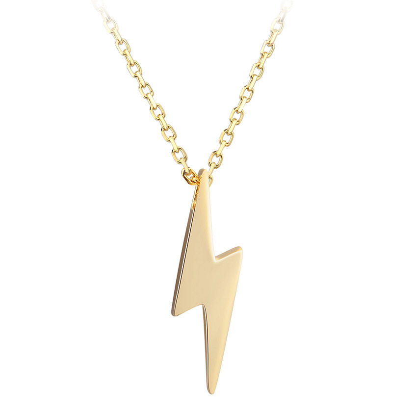 Gold Lightning Pendant Necklace