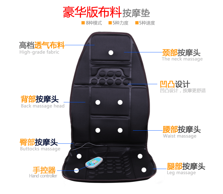 车载家用多功能按摩椅垫汽车按摩坐垫皮革礼品全身按摩器(图21)