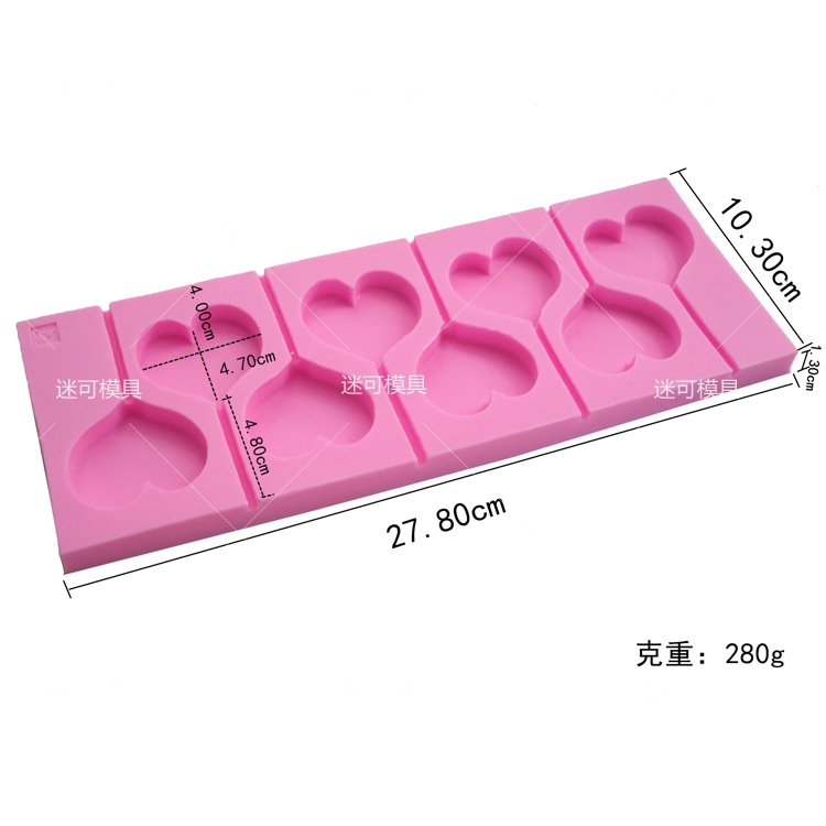 En forma de corazón 8 FORMA DE piruleta pastel fondant fábrica molde líquido de silicona directa