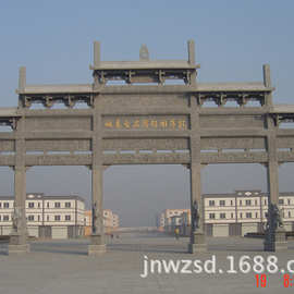 天青石大门雕刻厂家 农村石门加工 古建石门石坊图片大全