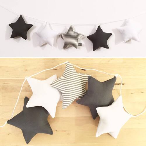ins Nordic star and moon string hanging decoration for children's room crib tent bed curtain matching decoration 5 star strings
