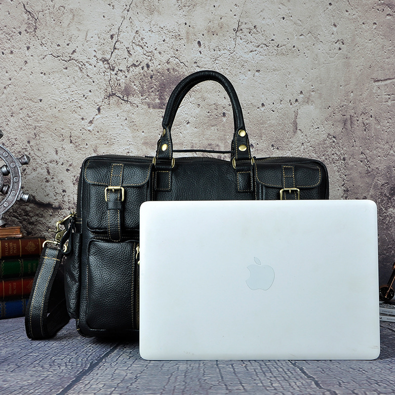 7009094396 2068518898 Original leather Men Fashion Handbag Business Briefcase Commercia Document Laptop Case Design Male Attache Portfolio Bag 3061-bu