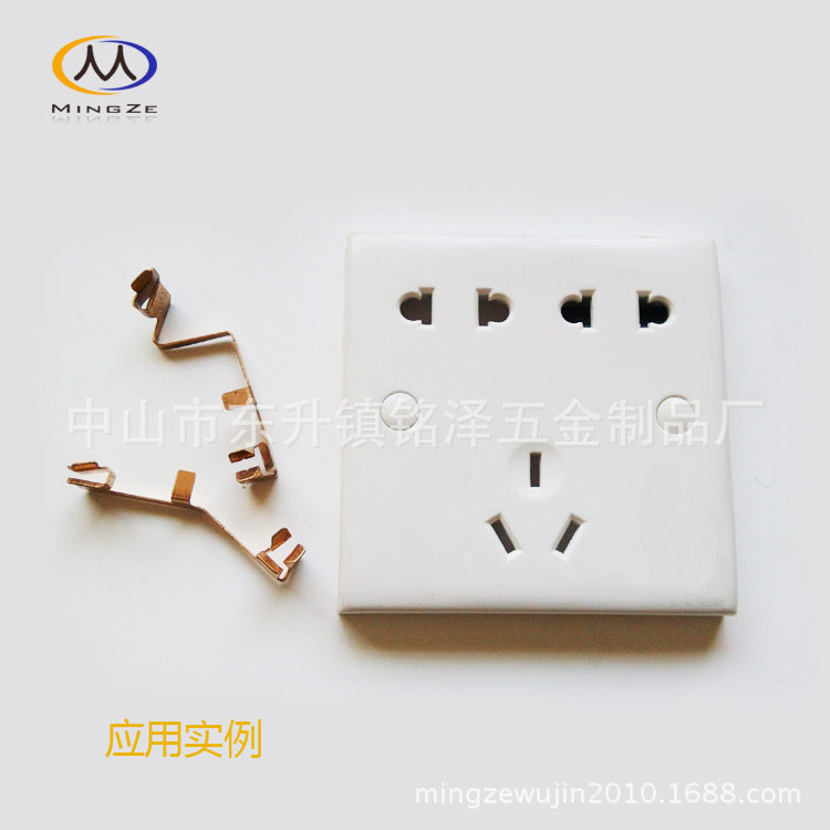外贸墙壁开关插座散件多孔插头五金件电子电器铜片接触铜插套