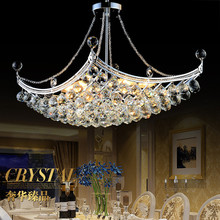現代簡約水晶吊燈餐廳燈船創意型菱形燈卧室燈飾燈具工程藝術燈飾