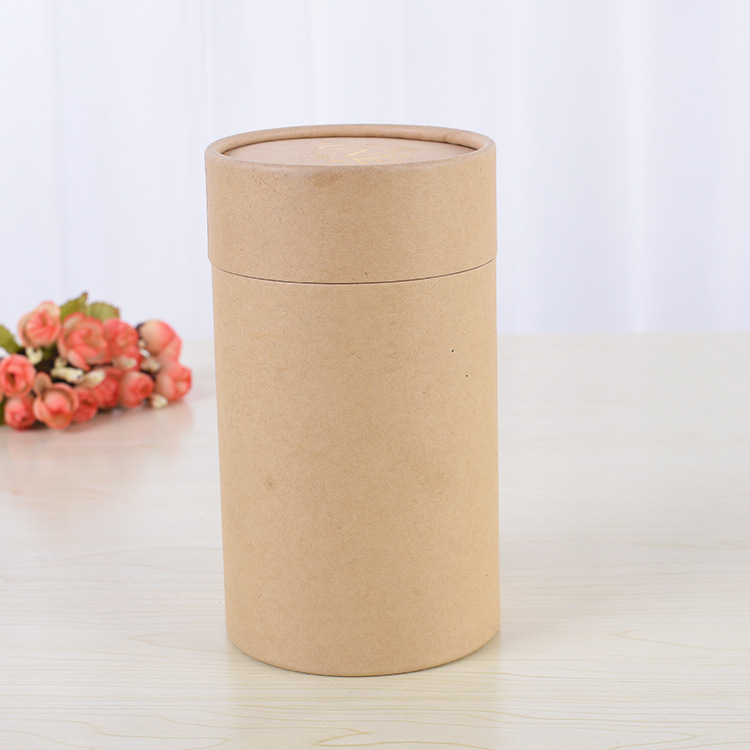 厂家供应空白牛皮纸罐定做 T恤圆筒包装 纸筒 定制茶叶纸罐