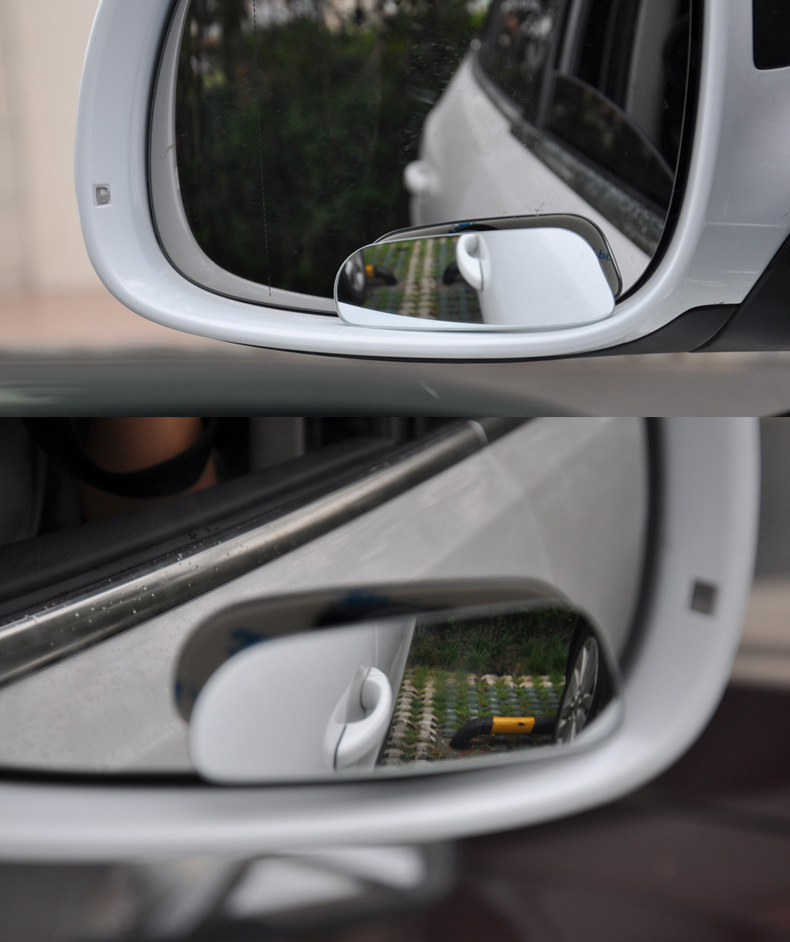 Cross-Border Car Blind Spot Mirror, Frameless Wide-Angle Fan-Shaped Reversing Auxiliary Mirror, Small Round Mirror, High-Definition Adjustable Rearview Mirror