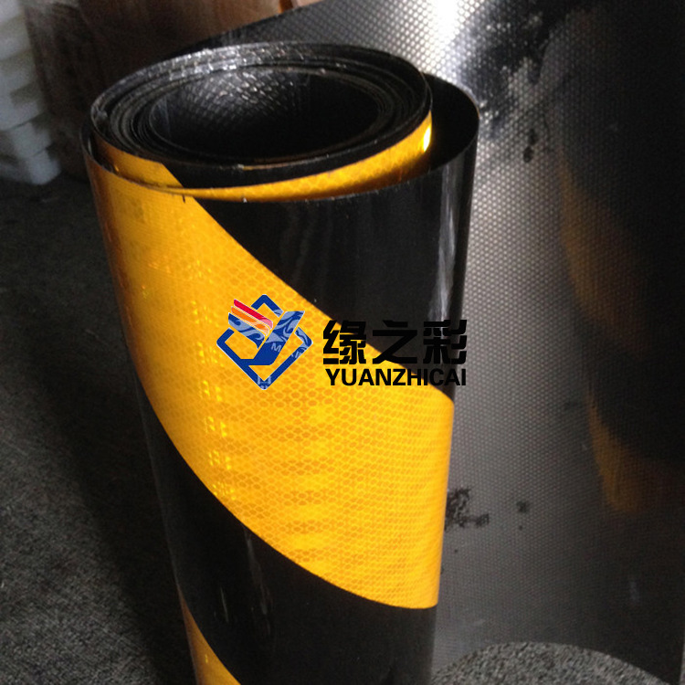 V类Ⅳ类铝背基反光膜工程级黄黑斜纹反光膜 隧道桥墩弧形立面标记