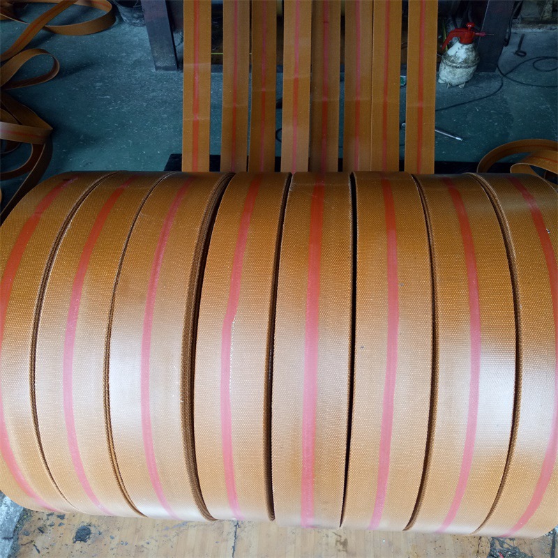 批发工业输送带 帆布皮带传动带转动平皮带 橘红色橡胶传输带
