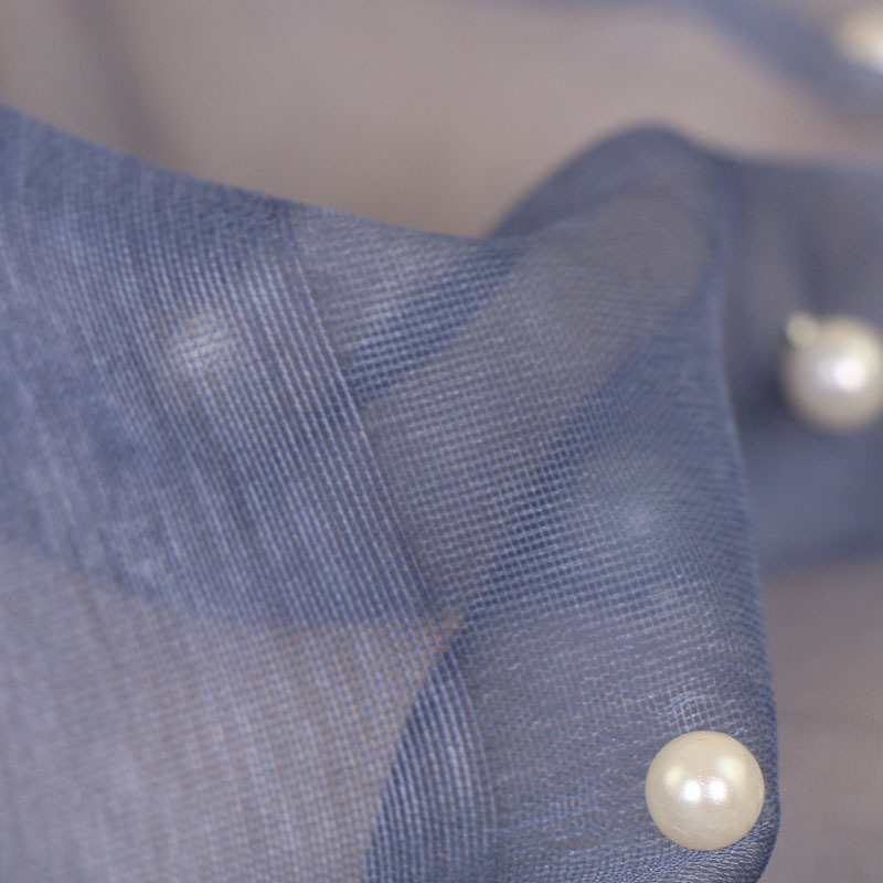 #8牛仔蓝 (7) 蕾丝珍珠羊绒围巾