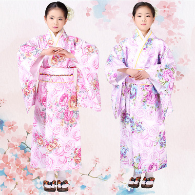 Kids Kimono Clothing girls kimono dresses Japanese samurai children kimono photo photo traditional costume outfit on stage performance clothing