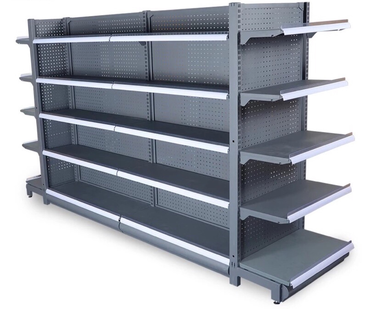 高级灰便利店货架一站式工厂直供小货架商用货柜多层设计展示