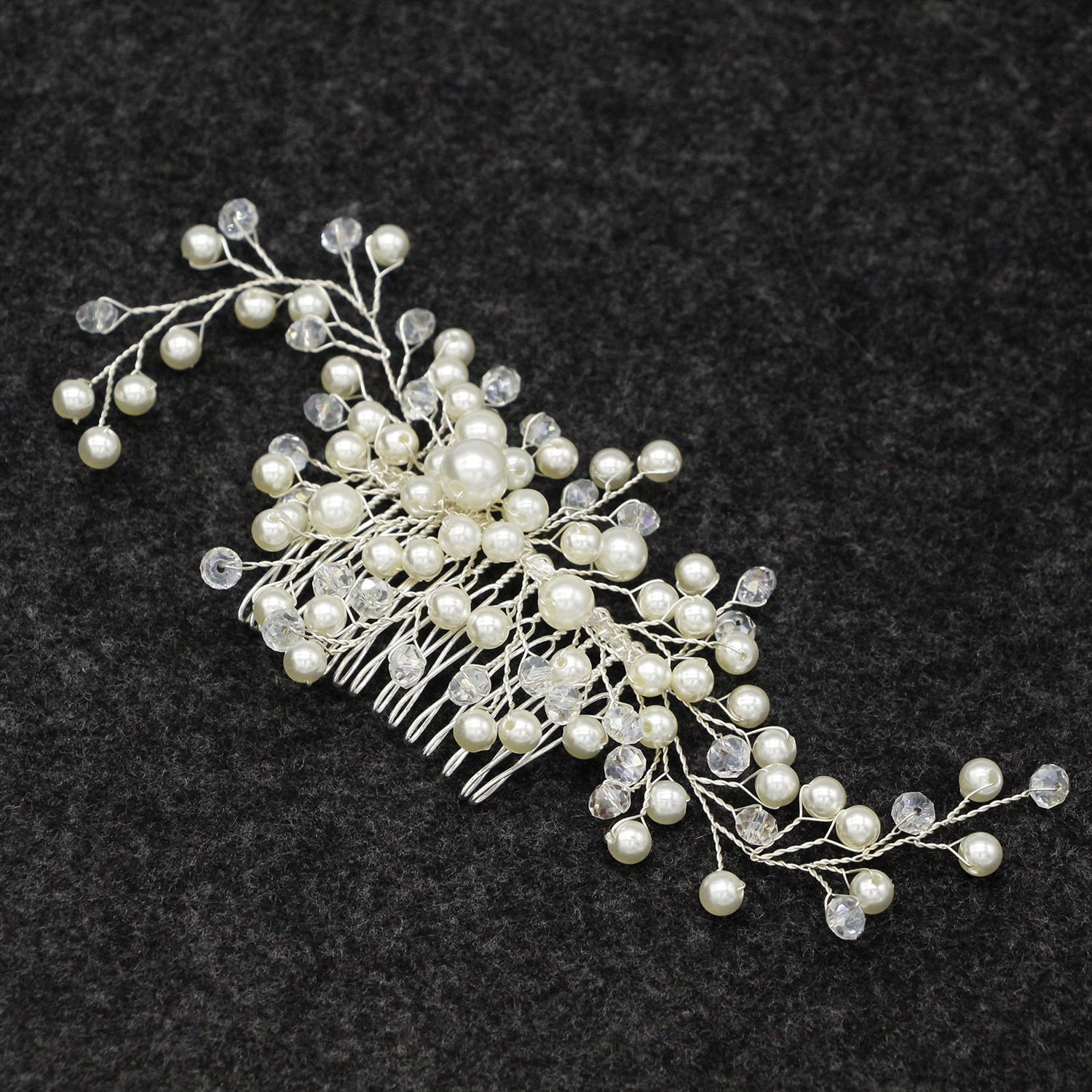 欧式新娘头饰发箍影楼跟妆发饰 手工镶钻花朵白色叶子软链发带-阿里巴巴