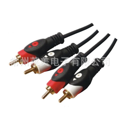 厂家定制 AV线音视频连接线 2RCA公-2RCA公头 双色注塑模