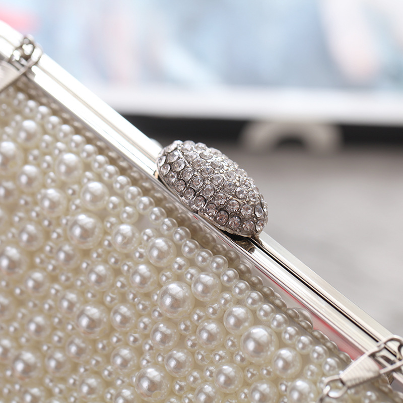 Evening Party Bag Handmade Beaded Full Pearl Bag Clutch Bag Fashion Cheongsam Bag display picture 1