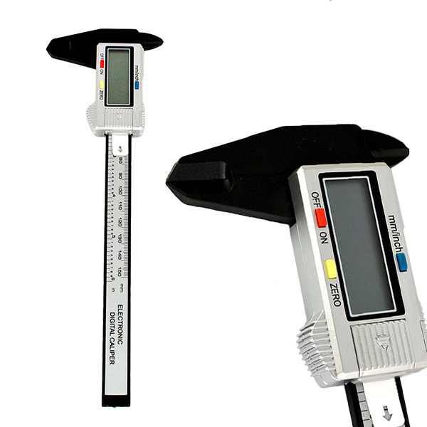 外贸跨境热销款精准塑料碳纤维电子数显游标卡尺带深度150mm批发