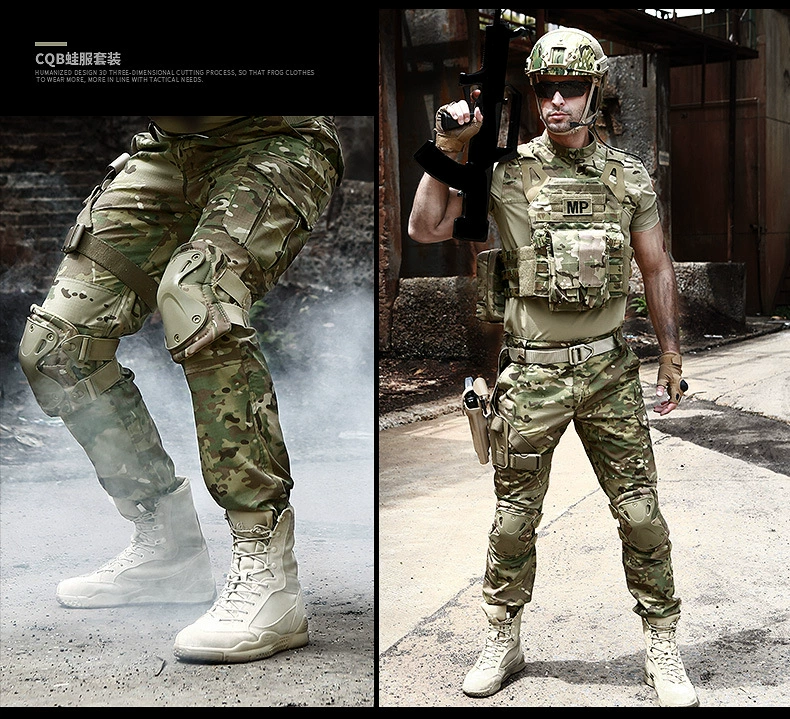 Cqb quân đội fan trang phục ếch phù hợp với chiến thuật phù hợp với tất cả các địa hình ngụy trang phù hợp với dịch vụ huấn luyện mùa hè trực tiếp thiết bị CS - Những người đam mê quân sự hàng may mặc / sản phẩm quạt quân đội quần rằn ri nam cao cấp