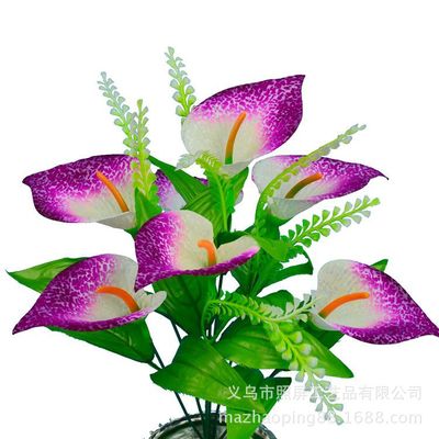 Yiwu wholesale Calla Lily Simulated Flower 7 Snowflake simulation Silk flower Calla Lily Bouquet of flowers