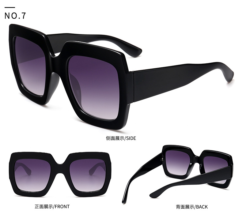 Fashion Translucent Color Striped Square Sunglasses European And American Sunglasses display picture 8