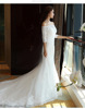 Wedding dress new bride with a word shoulder waist thin tail small tail and dream wedding dresses